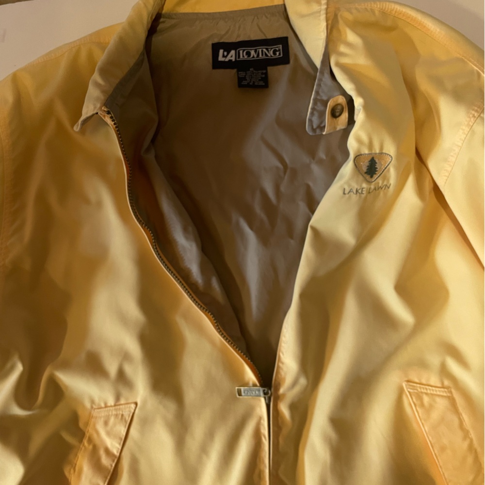 Pale Yellow Hooded WindbreakerMens Size Extra Large